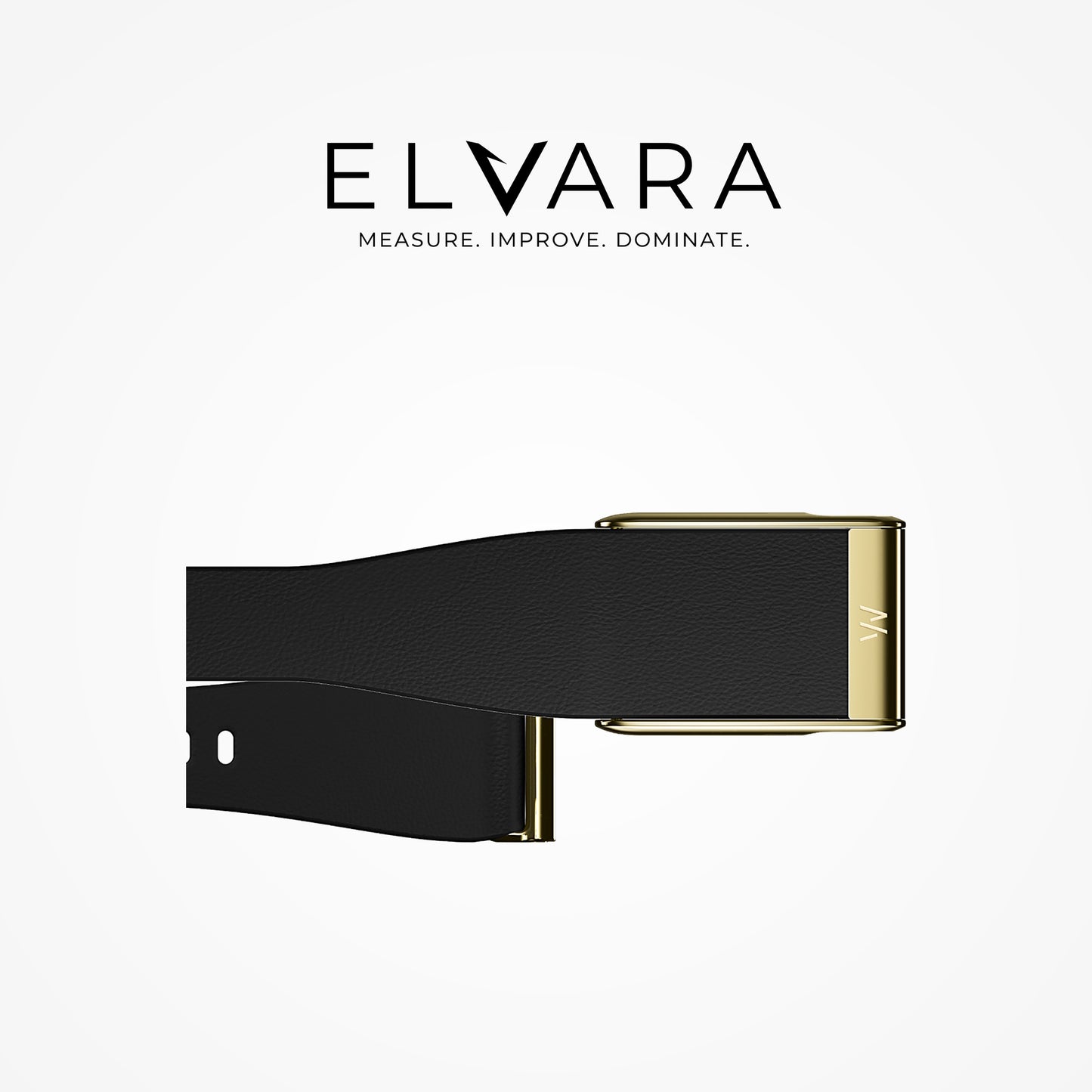 WHOOP MG LeatherLuxe Tapered Band | Black With Gold