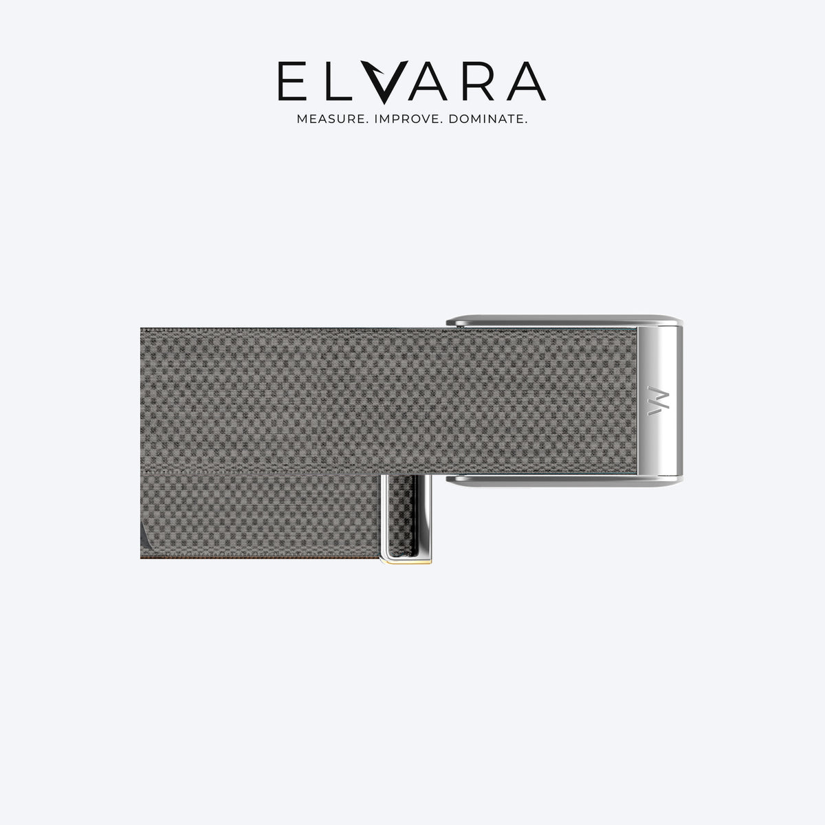 WHOOP 5.0 SuperKnit Luxe Band | Graphite with Titanium — flat view, band only, sensor not included — ELVARA