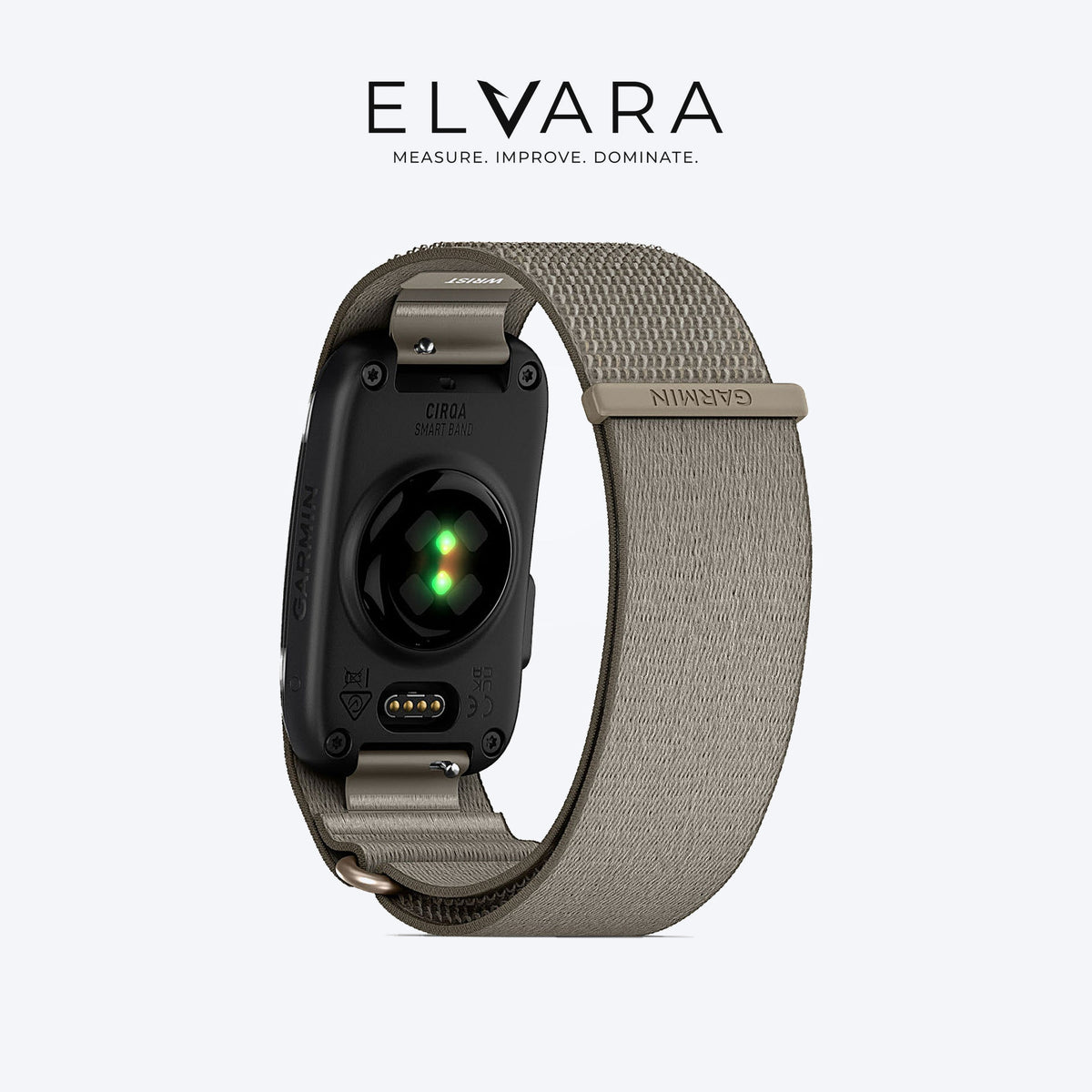 Garmin CIRQA Smart Band in French Gray — heart-rate sensor and clasp