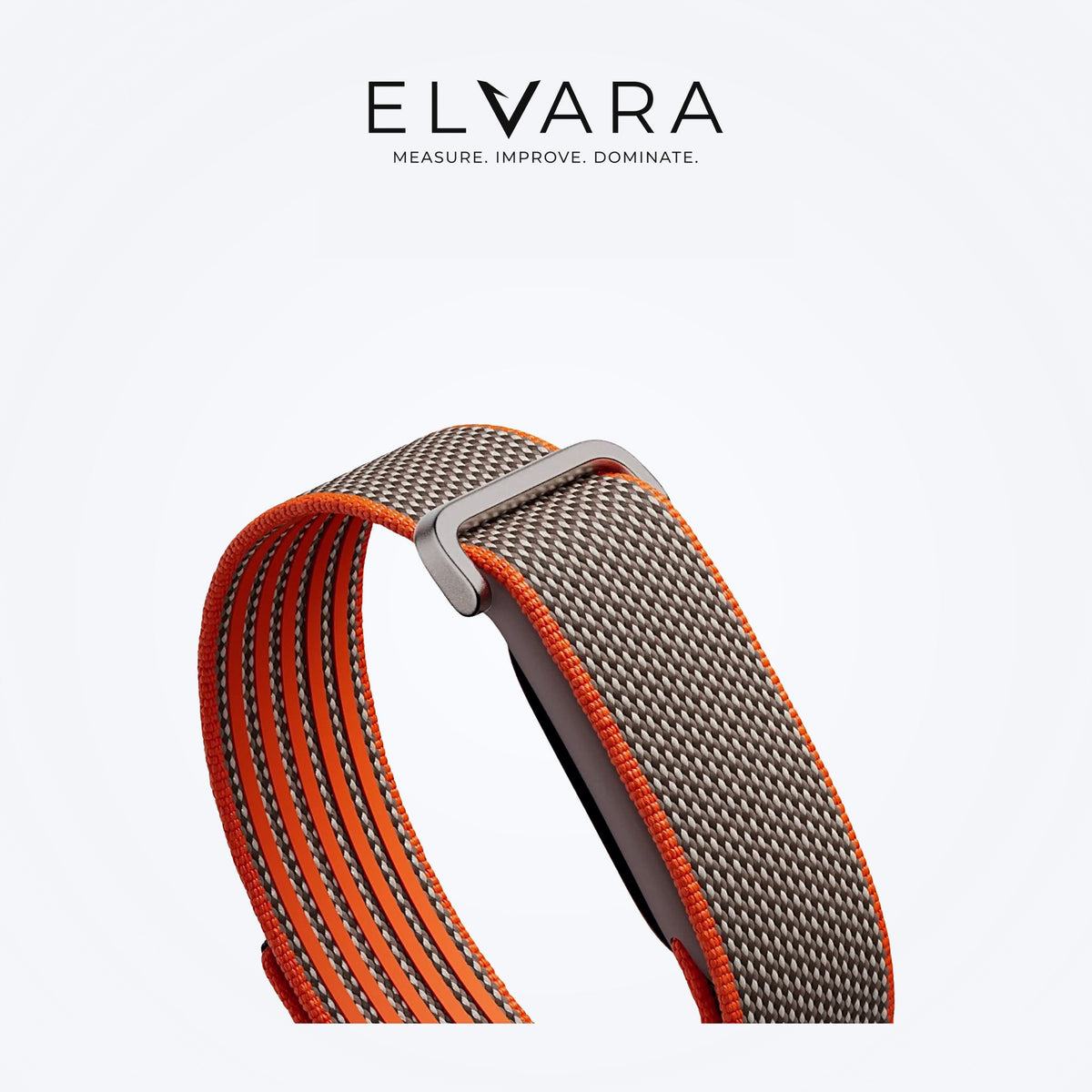 Google Fitbit Air Special Edition Stephen Curry | Rye — woven strap and clasp, angled view — ELVARA
