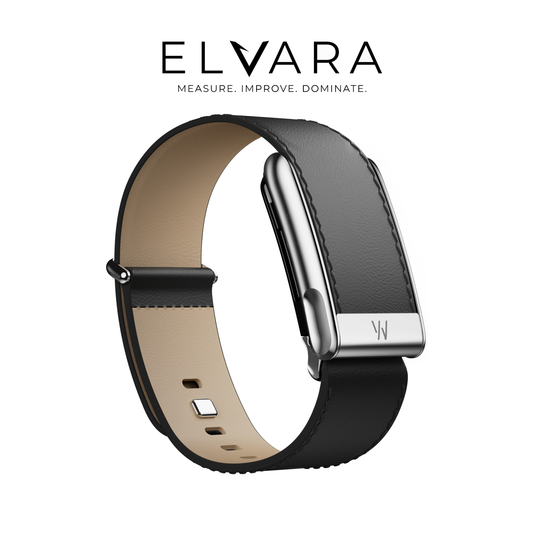 WHOOP 5.0 LeatherLuxe Straight Black Cream Titanium – ELVARA