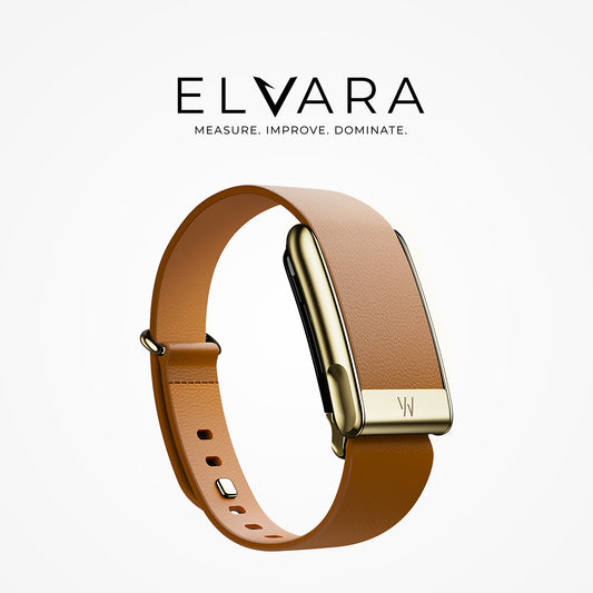 WHOOP MG LeatherLuxe Tapered Band | Camel With Gold