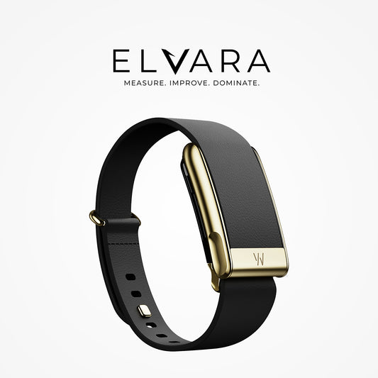 WHOOP MG LeatherLuxe Tapered Band | Black With Gold