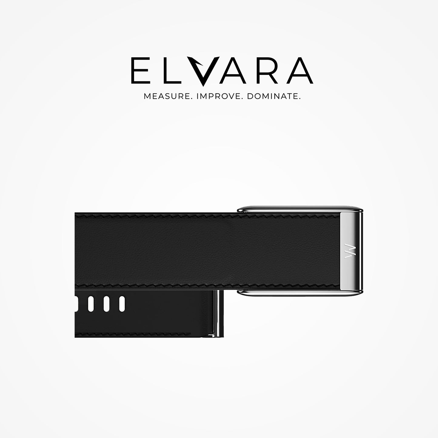 WHOOP 5.0 LeatherLuxe Straight Band | Black/Cream With Titanium
