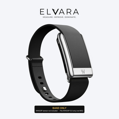 سوار مستدق WHOOP 5.0 LeatherLuxe | Black With Titanium
