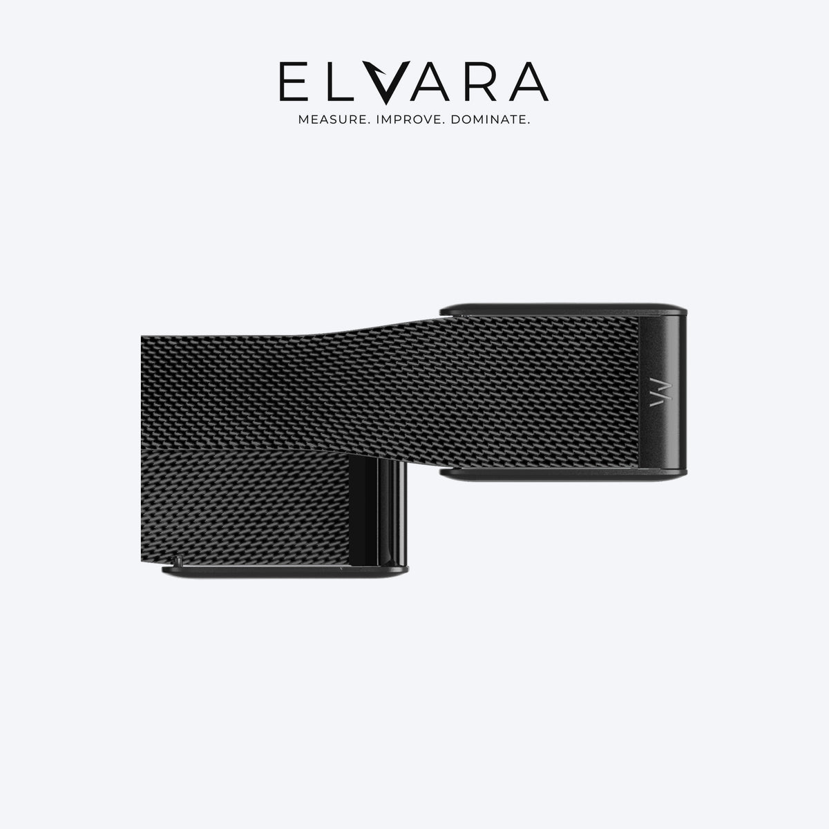 WHOOP 5.0 Meridian Band | Matte Black — flat view, band only, sensor not included — ELVARA