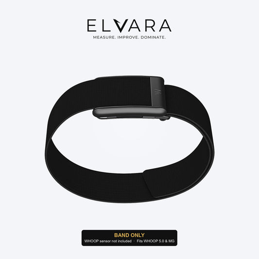 WHOOP 5.0/MG CoreKnit Bicep Band | Jet Black — band only, sensor not included — ELVARA