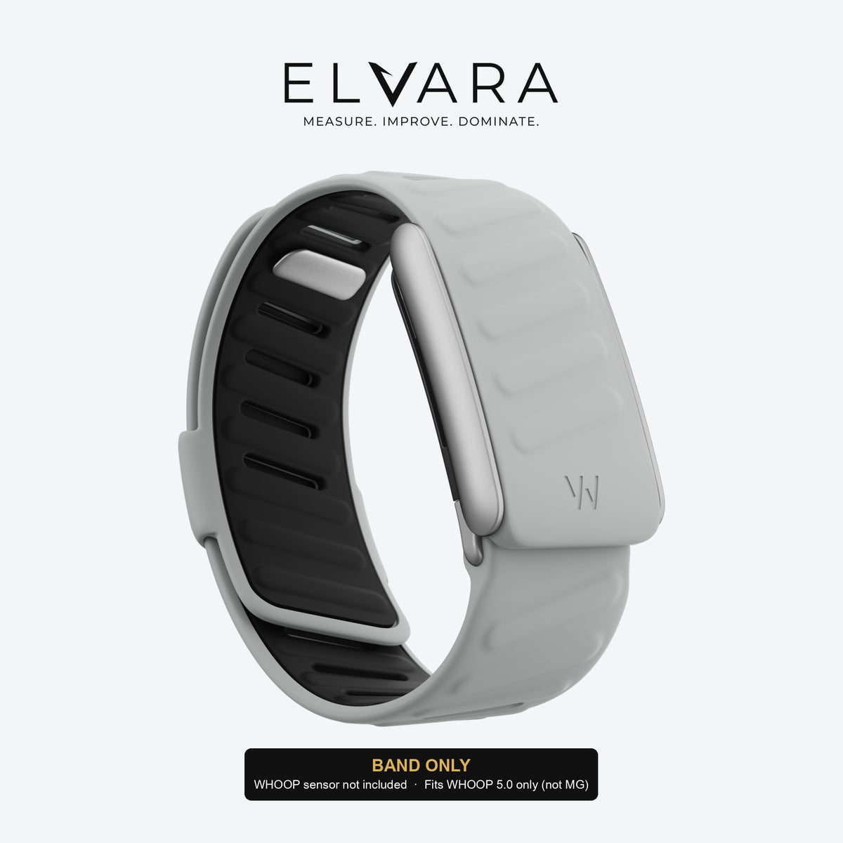 WHOOP 5.0 SportFlex Band in Drift - soft grey - full band view