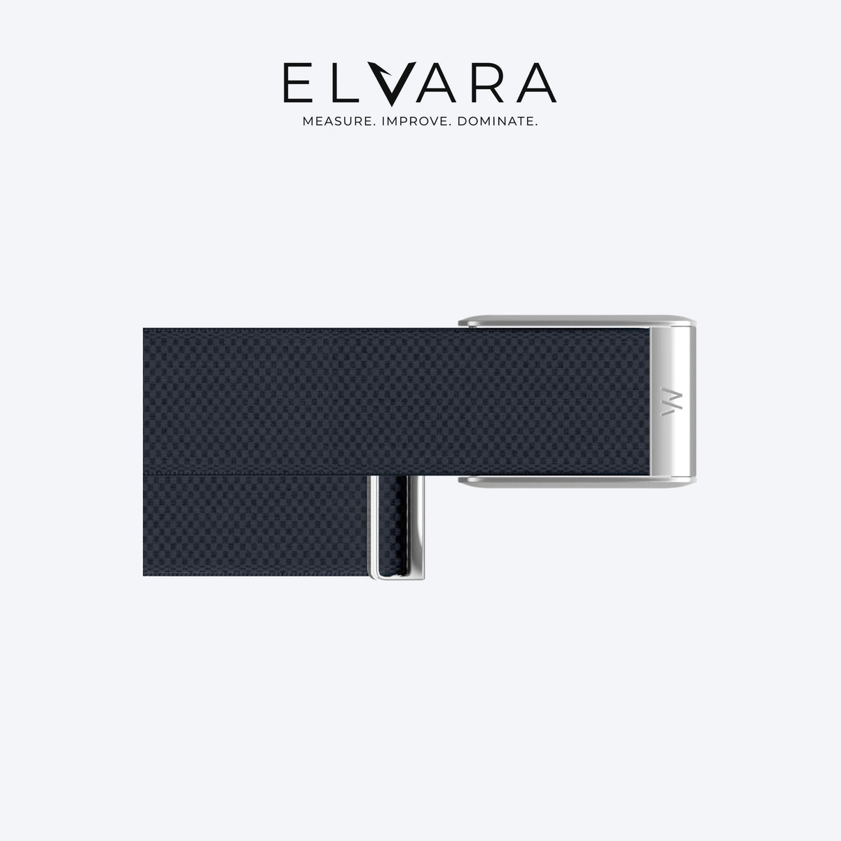 WHOOP 5.0 SuperKnit Luxe Band | Midnight With Titanium — flat view, band only, sensor not included — ELVARA