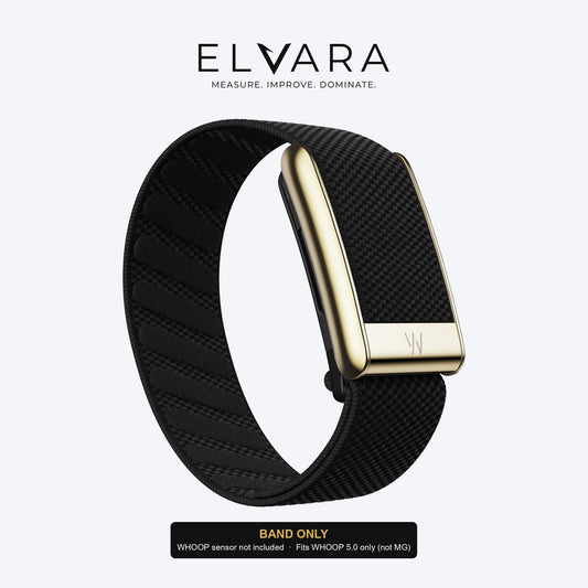 WHOOP 5.0 SuperKnit Luxe Band | Obsidian With Gold — band only, sensor not included — ELVARA