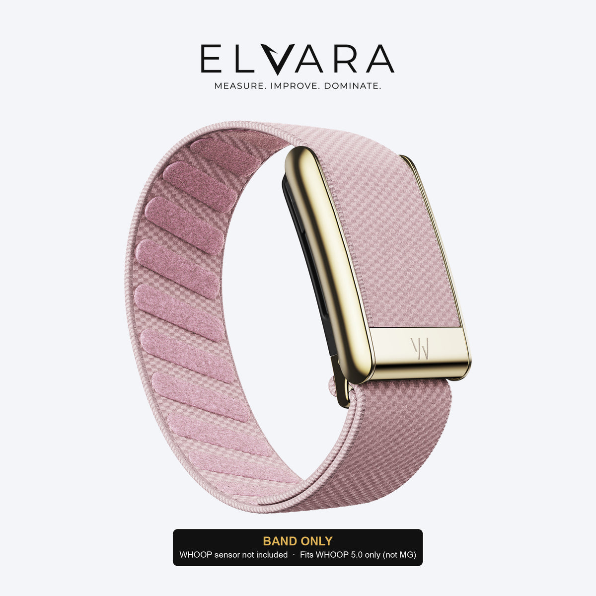 WHOOP 5.0 SuperKnit Luxe Band | Blush with Gold — band only, sensor not included — ELVARA