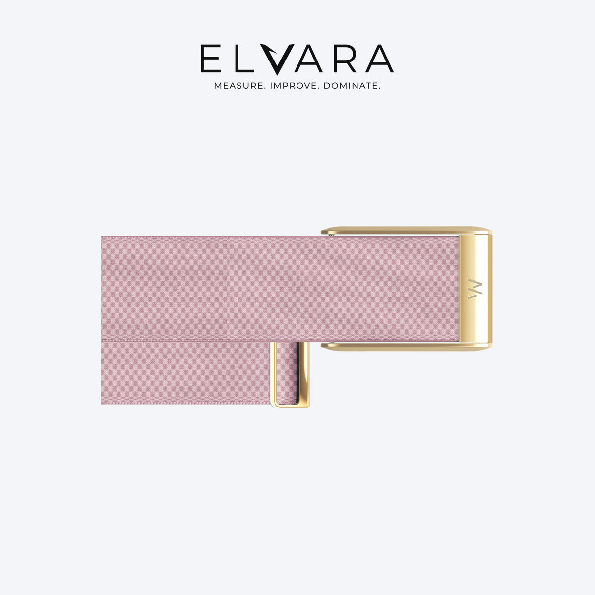 WHOOP 5.0 SuperKnit Luxe Band | Blush with Gold — flat view, band only, sensor not included — ELVARA