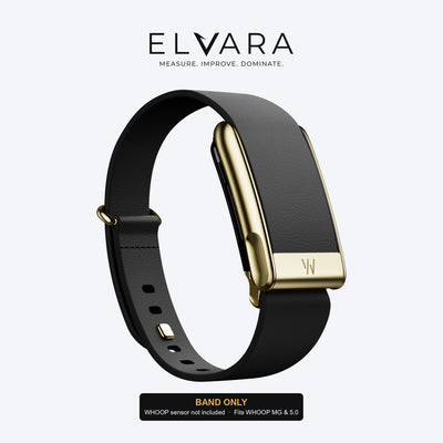 سوار مستدق WHOOP MG LeatherLuxe | Black With Gold
