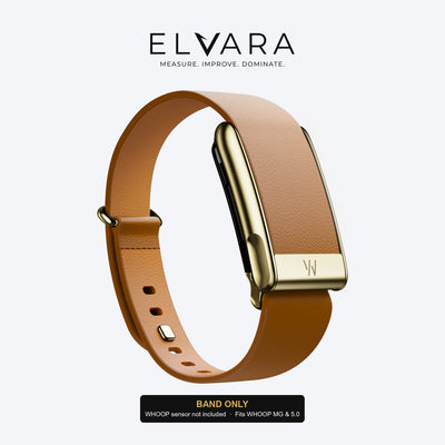 سوار مستدق WHOOP MG LeatherLuxe | Camel With Gold