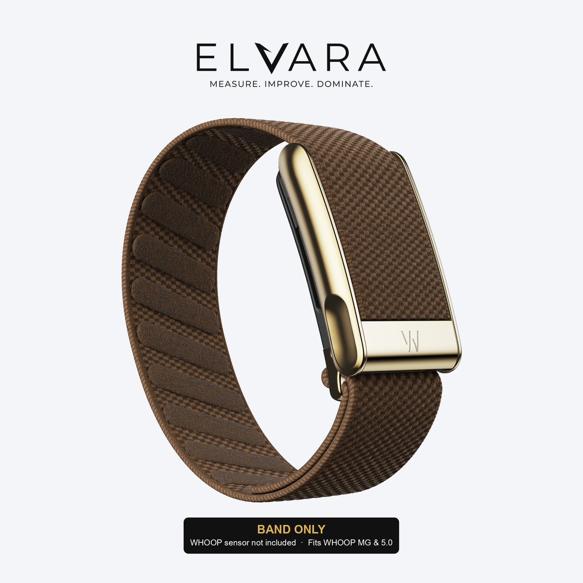WHOOP MG SuperKnit Luxe Band | Coffee with Gold — band only, sensor not included — ELVARA