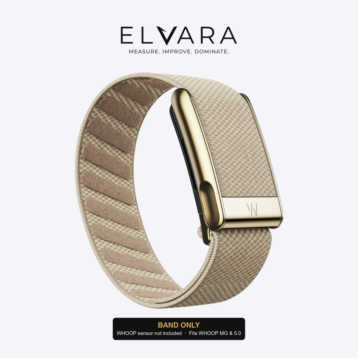 WHOOP MG SuperKnit Luxe Band | Dune With Gold — band only, sensor not included — ELVARA