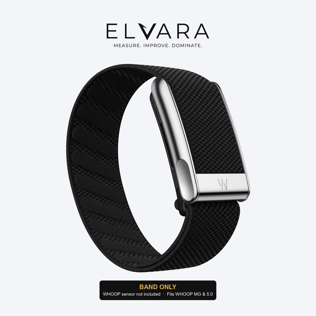 WHOOP MG SuperKnit Luxe Band | Obsidian With Titanium — band only, sensor not included — ELVARA